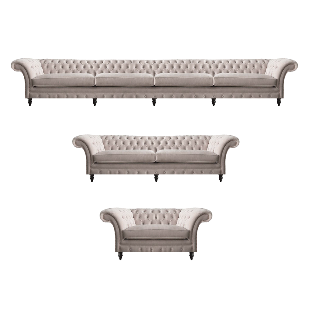 Luxus Komplett Sofas Couchen Chesterfield Polstermöbel Sessel Einrichtung Neu