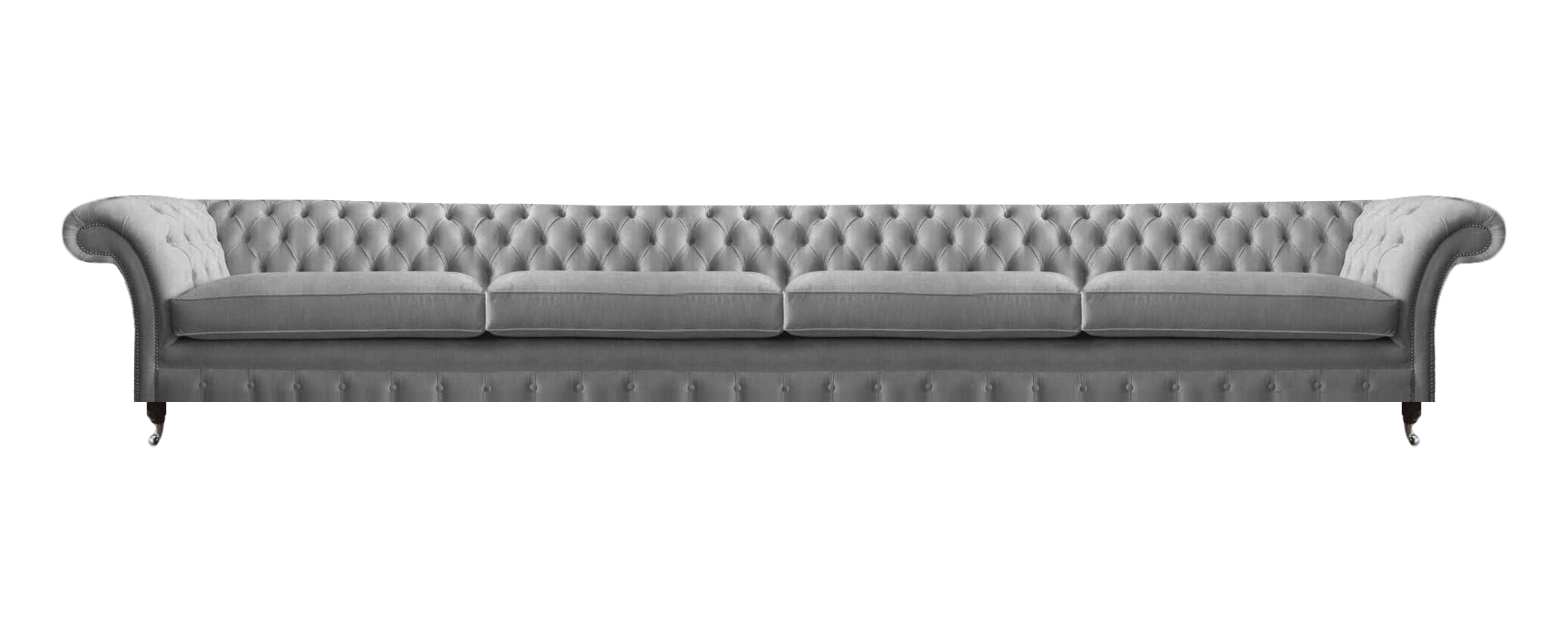 Chesterfield Sofa Viersitzer Couch Wohnzimmer Luxus Polster Grau Einrichtung