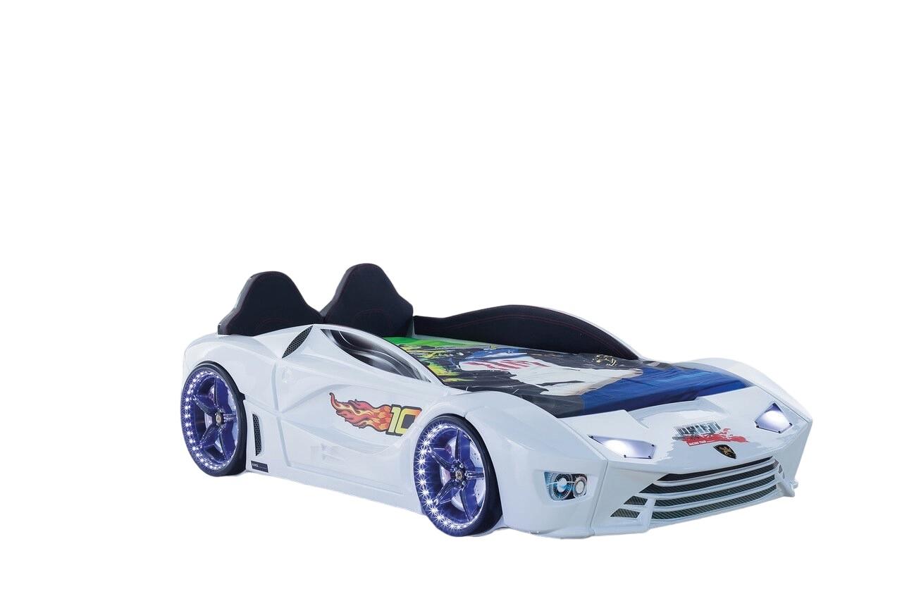 Autobett Kinderzimmer Rennwagen Auto Bett Kinderbett Holz Möbel LED