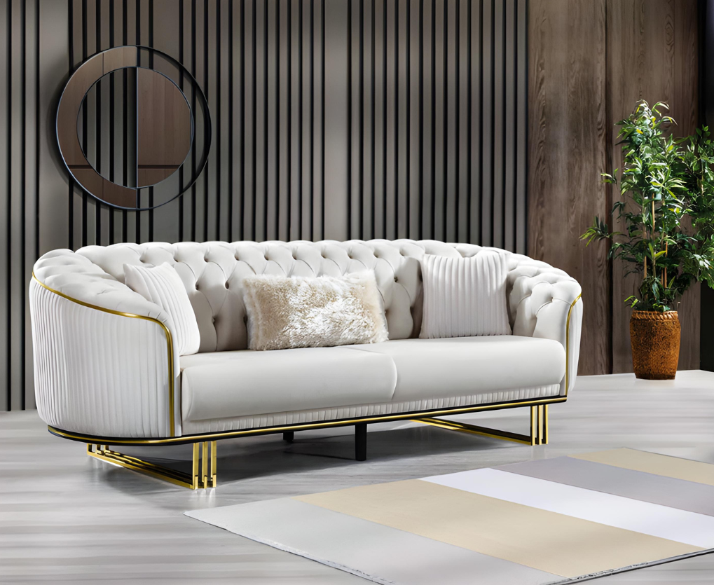 Designer Sofa Moderner 3 Sitzer Polster Luxuriöses Wohnzimmer Sofas Couch