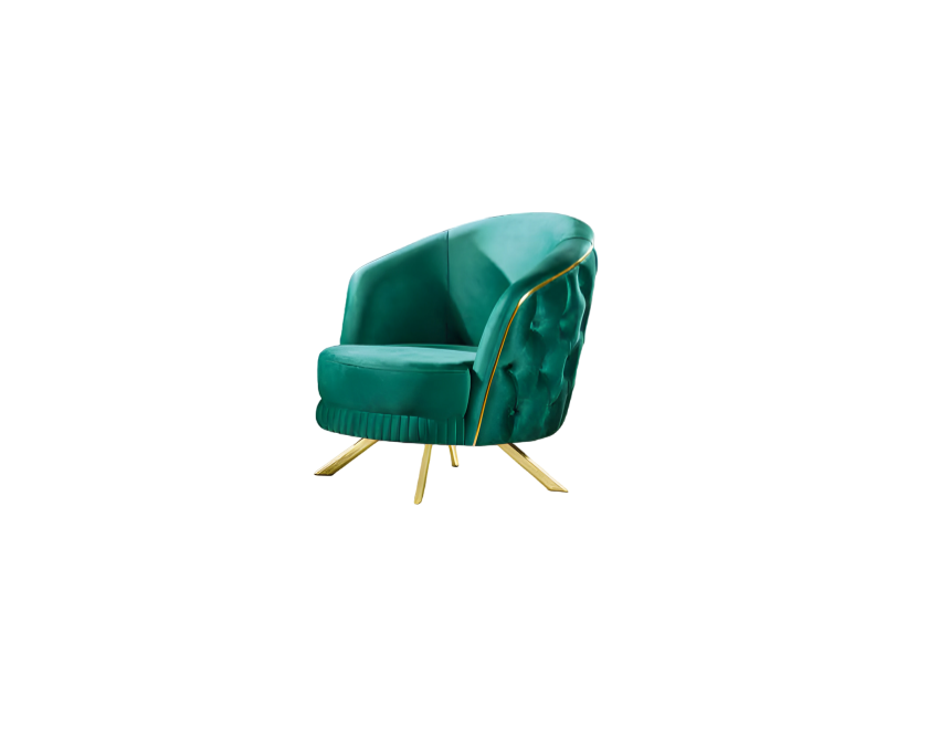Sessel 1 Sitzer Polster Sofas Design Luxus Textil Couch Grün Lounge Club