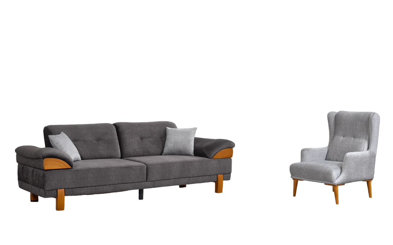 Sofagarnitur 3+1 Sitzer Luxus Sofa Sofas Sessel Stoff Garnitur Luxus Set