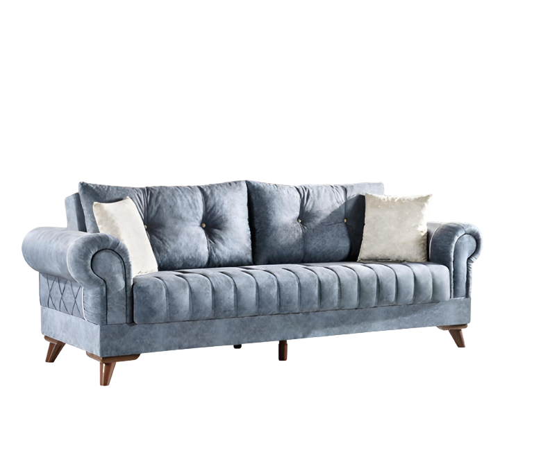 Modern Design Polster Grau Sitz Couch 3 Sitzer Sofa Sofas Textil Stoff