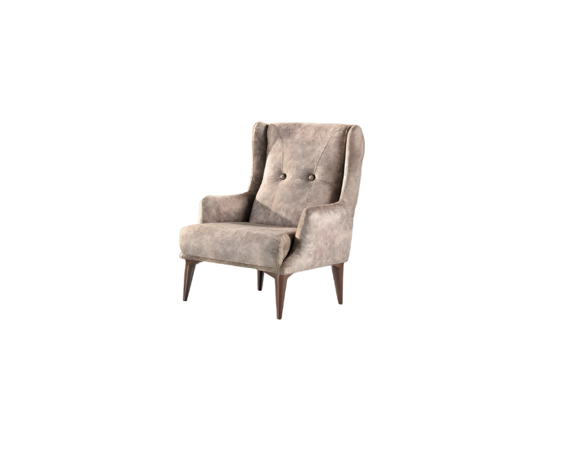 Design Textil Sessel Wohnzimmer Lounge Luxus Stuhl Design Möbel Braun