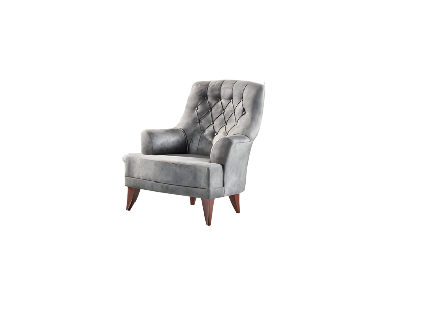 Design Sessel 1 Sitzer Luxus Relax Textil Grau Sessel in Wohnzimmer Club Lounge
