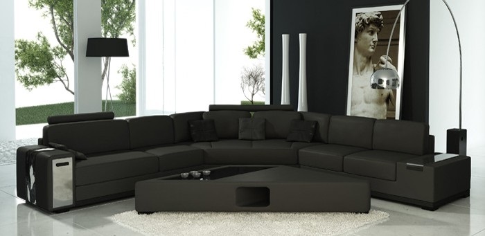 Ledersofa Ecksofa Sofa mit USB Polster Designer Eckgarnitur Wohnlandschaft Lima