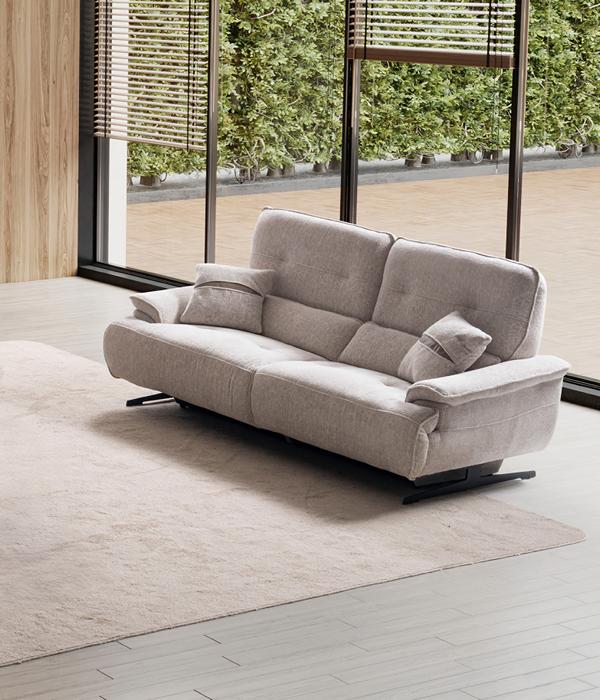Sofa 3 Sitzer Beige Polster Sofas Design Luxus Textil Couchen Stoff