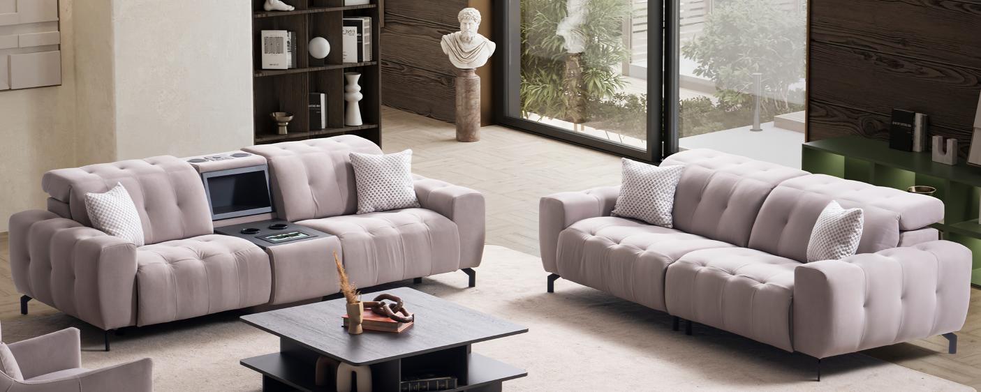 Sofagarnitur 2+2 Sitzer Set Design Sofa Polster Couchen Couch Modern Garnitur