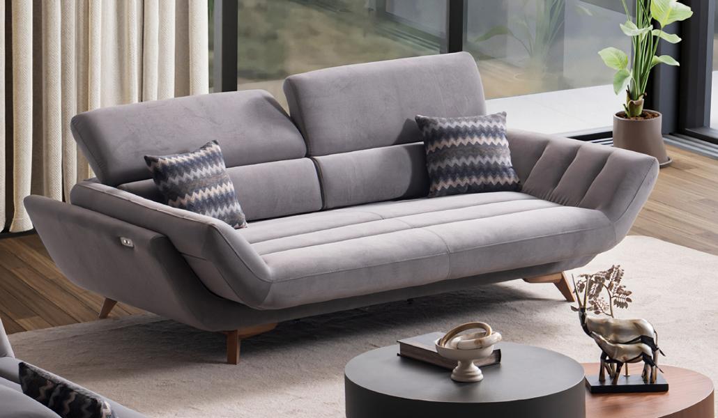 Wohnzimmer Design Sofa 3 Sitzer Couch Polster Garnitur Sofas Grau