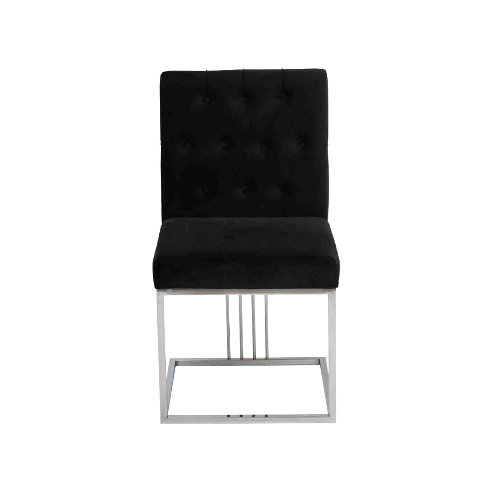 Schwarzer Lehnstuhl Designer Esszimmer Möbel Essstühle Edelstahlstuhl