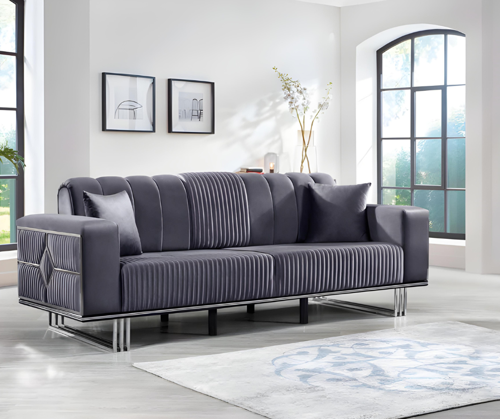 Textil Sofa 3 Sitzer Sofa Polster Sofas Design Couch Mobel Dreisitzer Neu