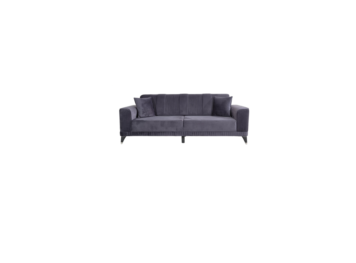 Sofa 3-Sitzer Schwarz Einfarbig Modern Design Stil Stoff Couchen Sofa Neu