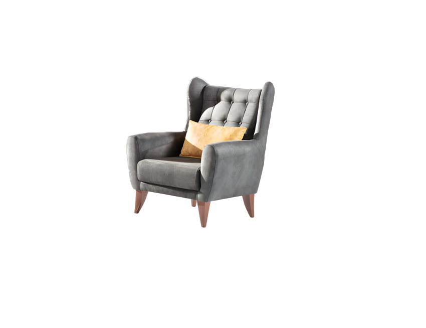 Design Sessel 1 Sitzer Luxus Relax Textil Grau Sessel Wohnzimmer Club Hotel