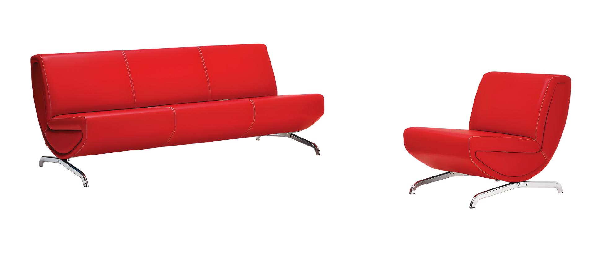 Ledersofa Sofagarnitur 3+1 Couch Sitz Polster Sofa 3-Sitzer Garnitur Set