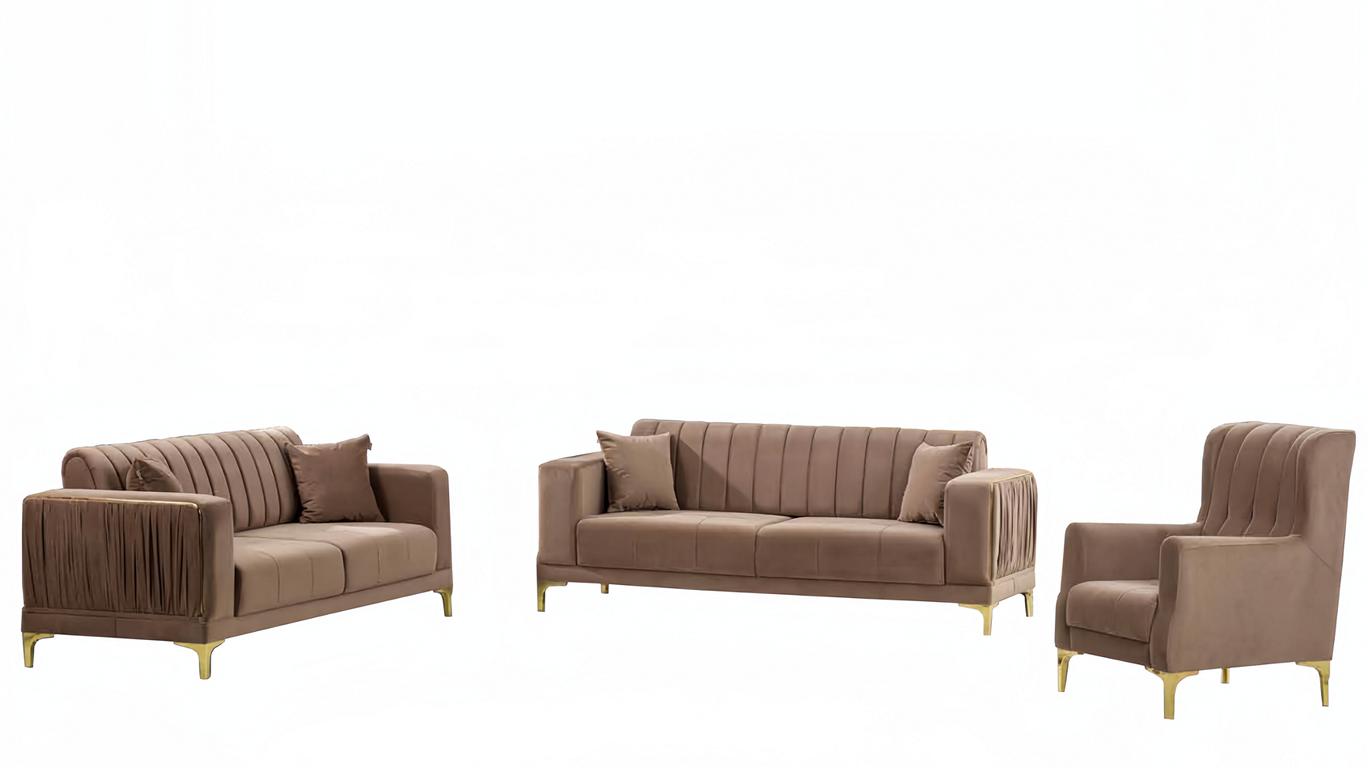 Sofa 3-Sitzer Wohnzimmer 3tlg Couch Komplettsofa Lounge-Garnitur Relaxgarnitur