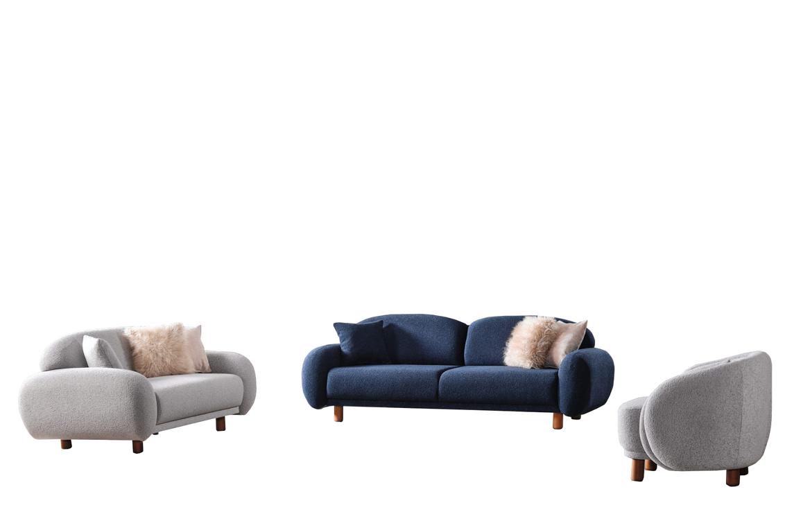 Sofa 3-Sitzer Couch Sitzgruppe Sessel Sofa-Set Wohnzimmergarnitur 3tlg Garnitur