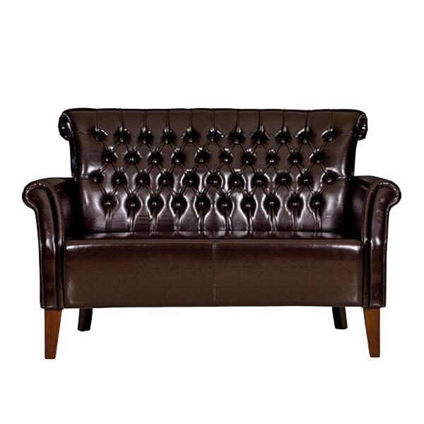 Sofa 2-Sitzer Luxus Möbel Büromöbel Holz 2 Sitzer Sofa Leder Sofas Sessel Stoff