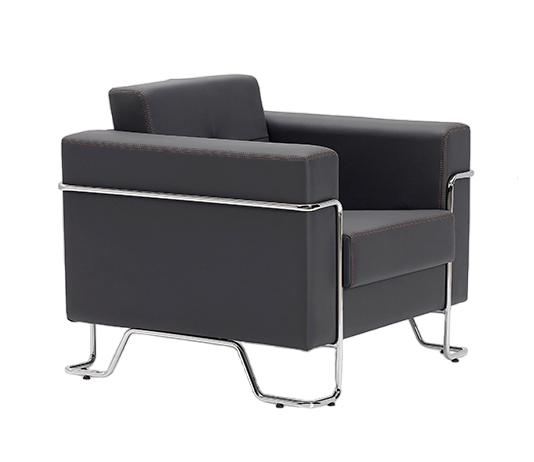 Sessel 1 Sitzer Stoff Couch Design Couch Leder Polster Textil Modern Schwarz