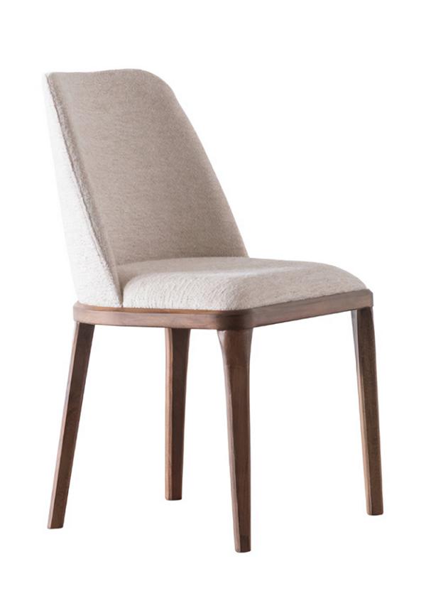 Modern Beige Stuhl Bequem Lehnstuhl Textil Küchenstuhl Esszimmer Möbel