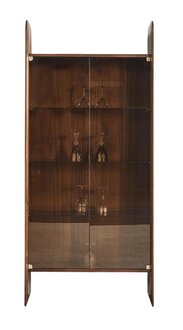 Modern Vitrine Wohnzimmer Braun Glasvitrine Hochwertig Vitrinenschrank