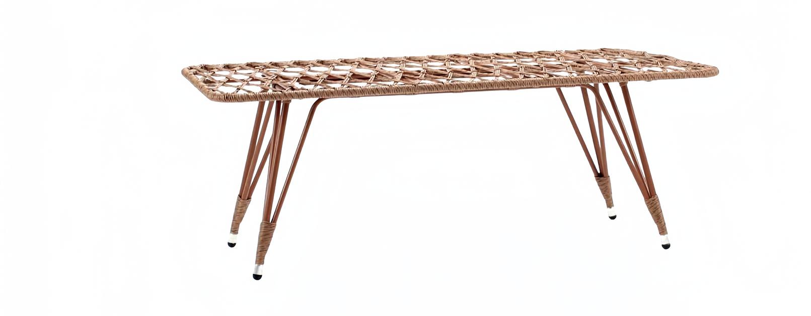 Esstisch echteckig Braun Luxus Hochwertig Rattan Moderner Design