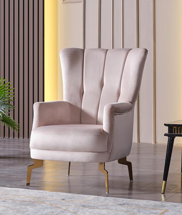 Sessel Design Couch Relax Hochwertig Textil Polster Sitzer Luxus Beige Modern