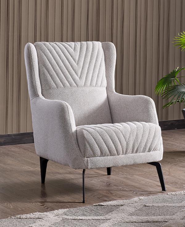 Sessel Weiß Design Couch Sofa Relax Hochwertig Textil Polster Sitzer Luxus