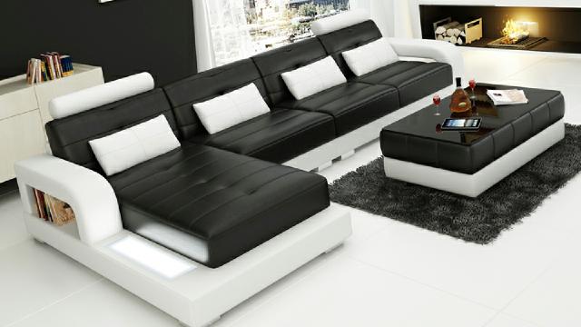 LEDERSOFA SOFA USB ECKSOFA SOFAGARNITUR DESIGN COUCH WOHNLANDSCHAFT Maßfertigung