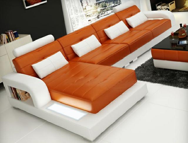 LEDERSOFA mit USB,SOFAGARNITUR DESIGNER COUCH WOHNLANDSCHAFT SOFA ECKCOUCH