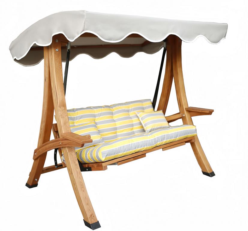 Robuste Outdoor-Schaukel Designer Garten Möbel Robustes Holzgestell Neu