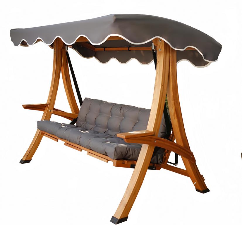 Braun Gartenschaukel Moderne Outdoor-Schaukel Exklusive Holz Möbel Neu