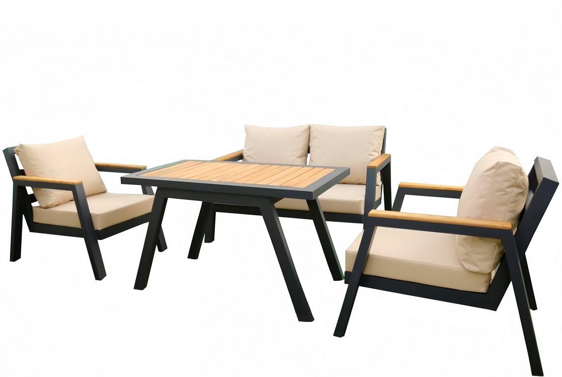 Terrassenmöbel Gartenmöbel Set Sofa Couch Esstisch Komplett 2x Sessel Outdoor