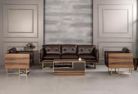 Moderne Büro Zimmer Set Office Einrichtung Komplett Set Möbel 3-Sitzer Sofa Neu