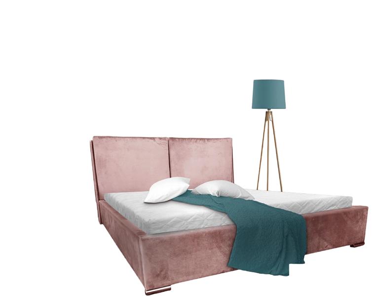 Design Bett Schlafzimmer Betten Textil Stoff Hotel Luxus Polster Ehe Doppel Rosa
