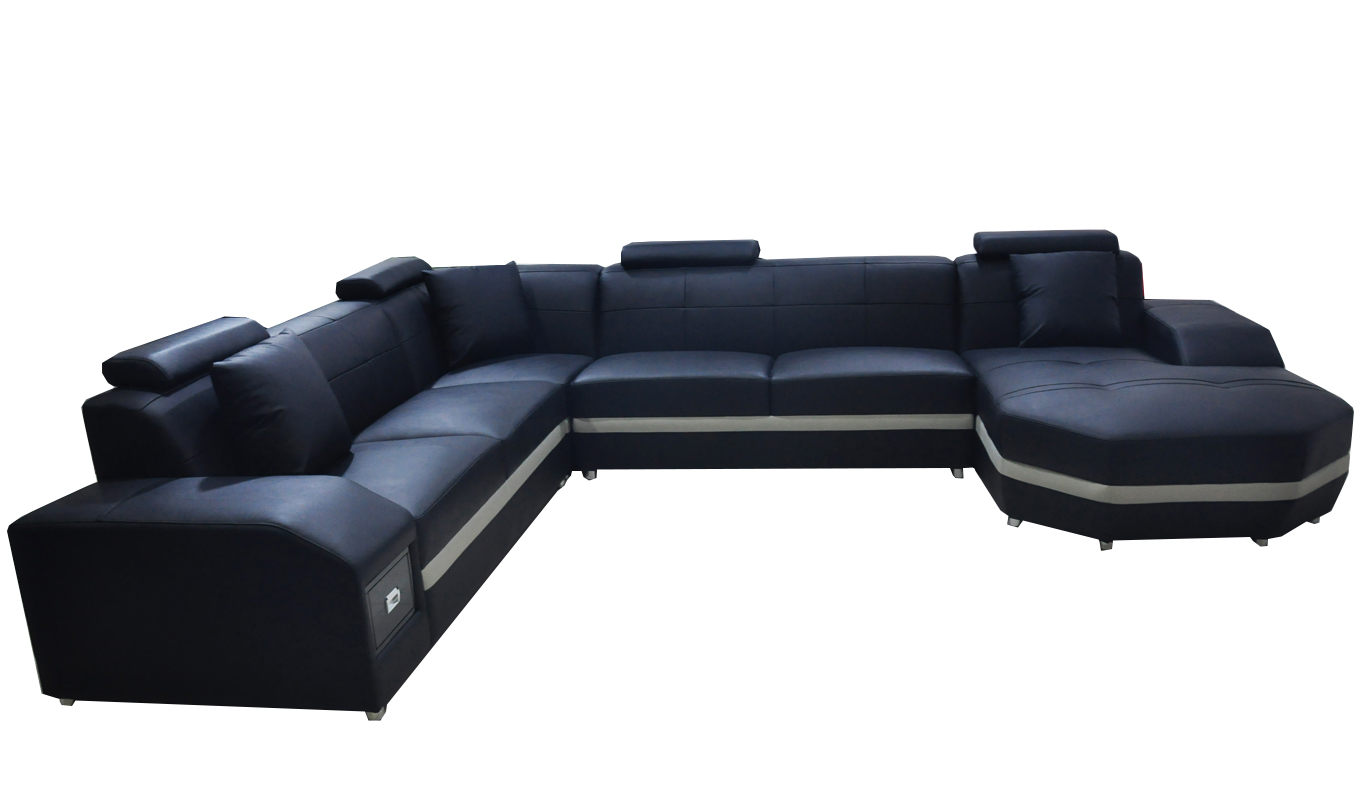 Sofa Ecksofa Design Polster Eckcouch Couch Wohnlandschaft Eckgarnitur UForm +USB