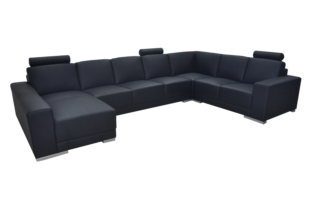 Ledersofa Couch Ecksofa Garnitur Design Modernes Sofa Wohnlandschaft UForm + USB