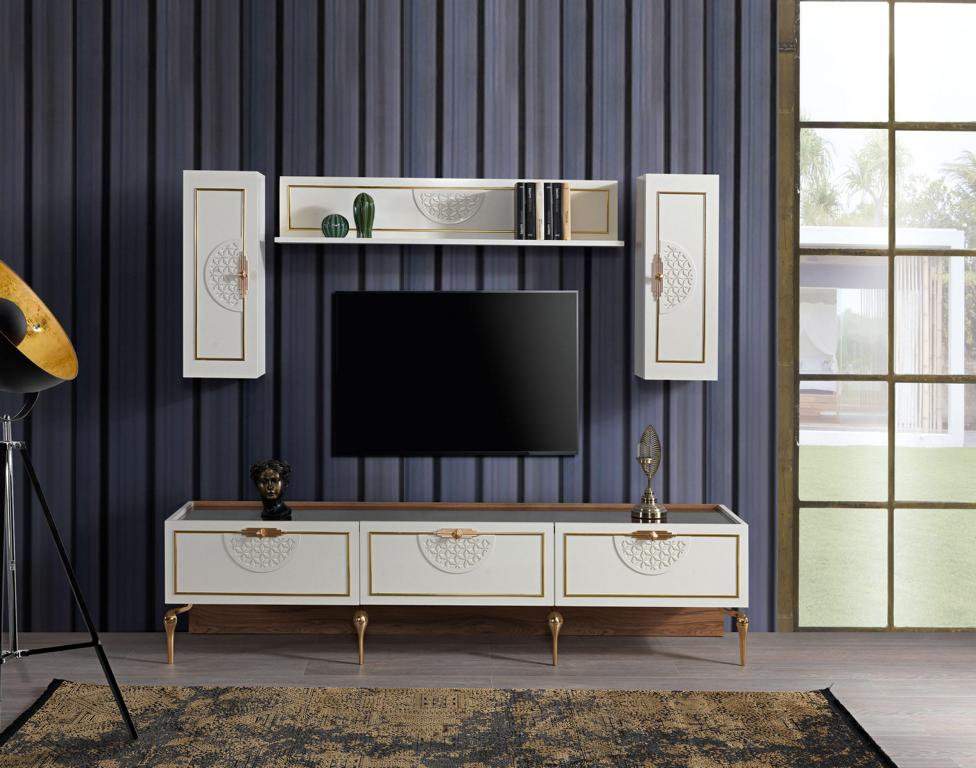 Wohnzimmer Sideboard Wohnwände Schränke Regal Schrank Design 3tlg Neu