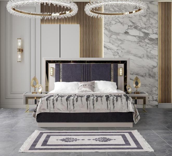 Designer Schlafzimmer Set Luxus Bett 2x Nachttische Hochwertig Einrichtung