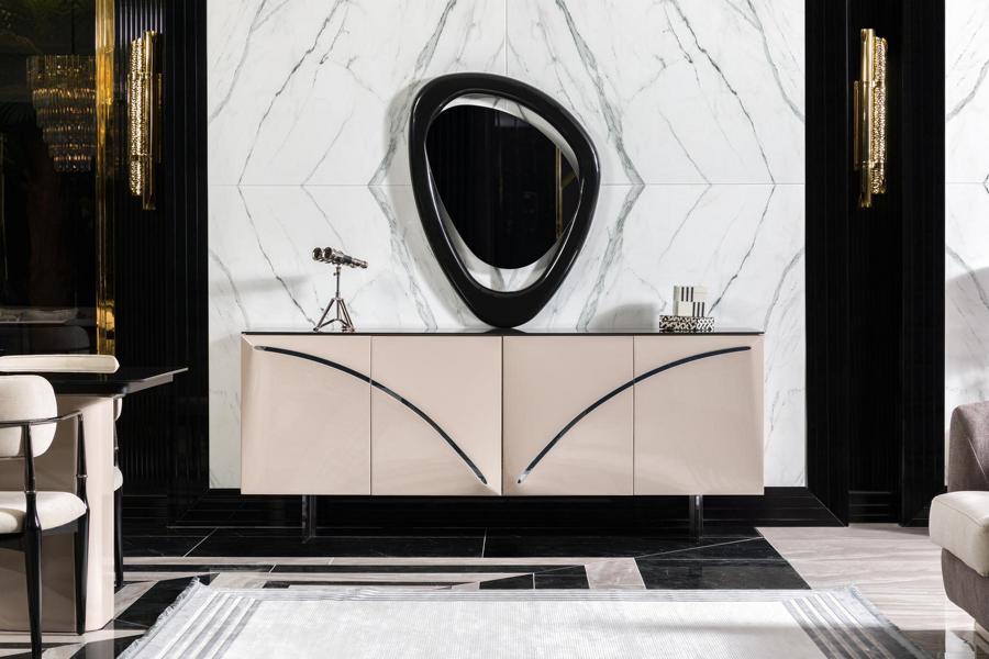 Holz Modern Möbel Hochwertig Sideboard Beige Tisch Stil Design Sideboard