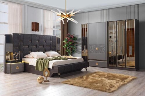 Elternzimmer Schlafzimmer Set Garnitur Komplette Schrank Bett Nachttisch 4tlg