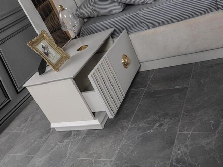 Schlafzimmer Weiß Nachttisch mit Stauraum im modernen Stil Holzmöbel Luxus