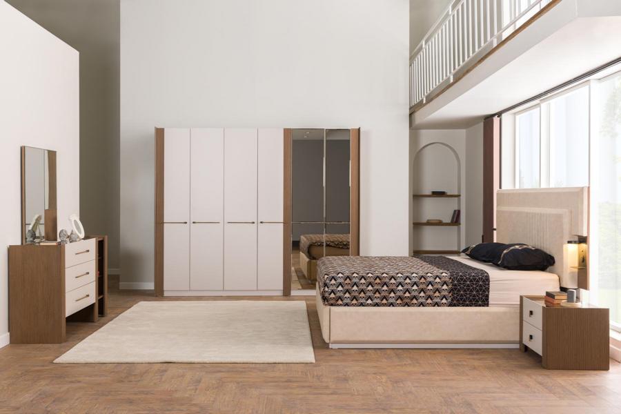 Schlafzimmer Set Garnitur Komplette Schrank Bett Nachttisch Kommode 5tlg