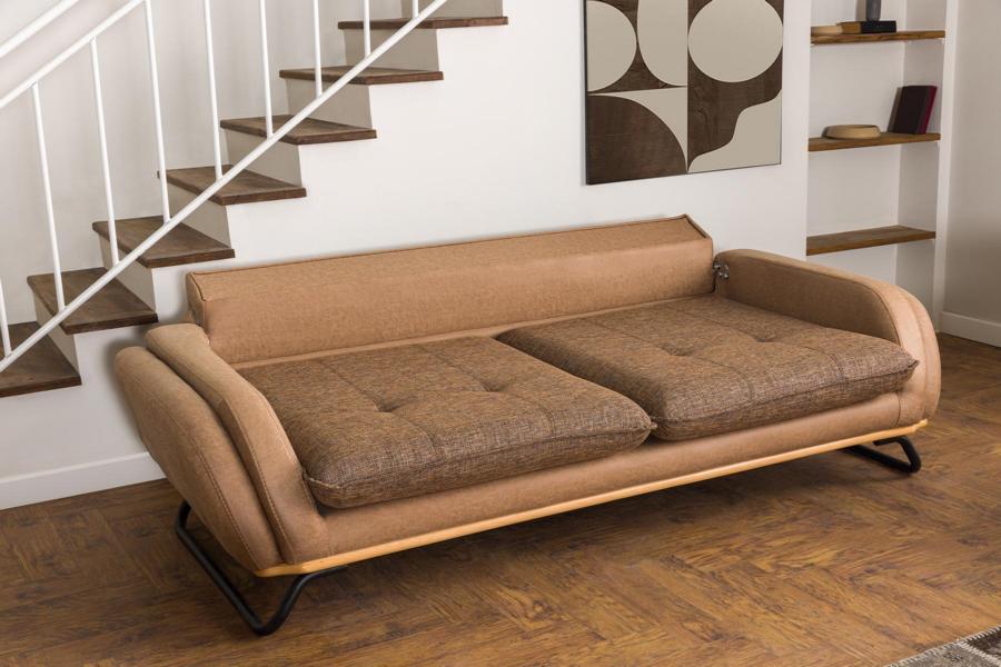 Braun Dreisitzer Sofa Lounge Luxus 3-Sitzer Design Couchen Polster Sofas