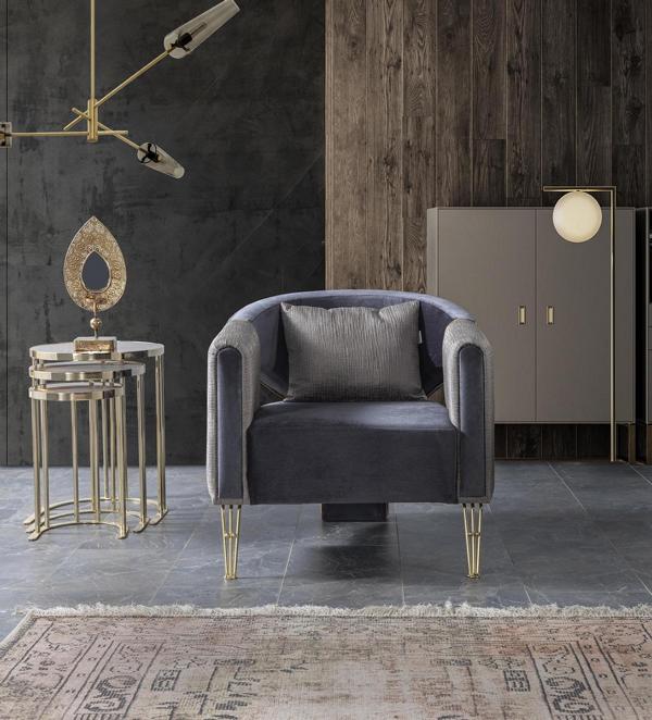 Luxus Wohnzimmer Möbel Design Hochwertig Sessel Modern Polstersessel Sitz
