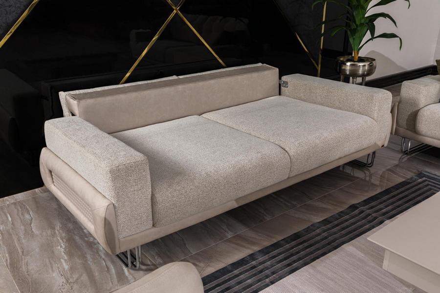Sofa Dreisitzer Sofa Lounge Luxus 3-Sitzer Design Couchen Polster Sofas Beige