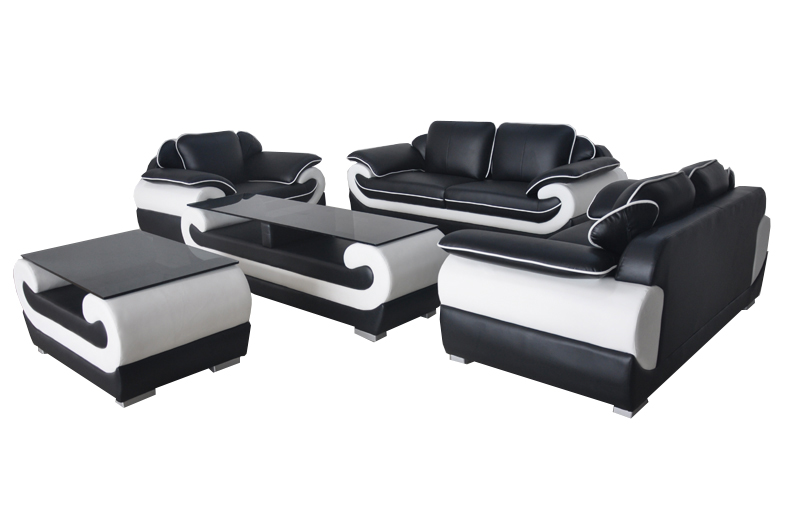 Sofa Couch Sitz Polster Komplett Set Leder Garnitur 3+2+1 Sofas mit USB Designer