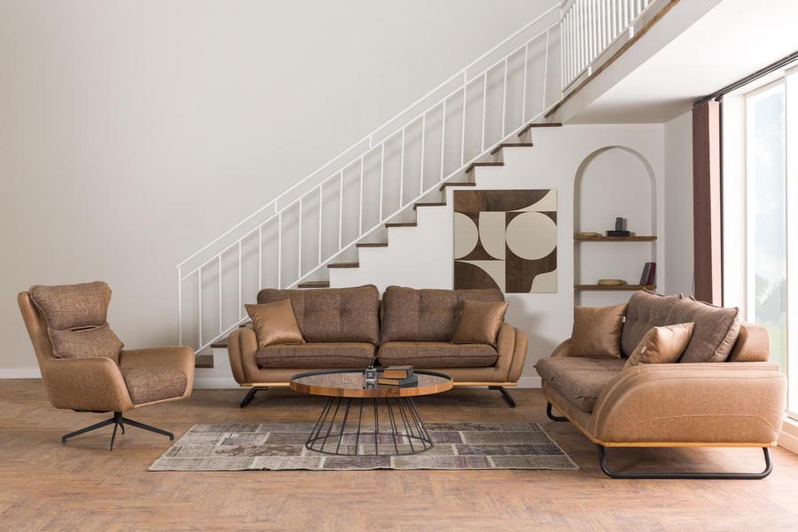 Couchgarnitur 2x 3-Sitzer Sofas Hochwertig Sessel Couch luxuriöse Stoffsofa