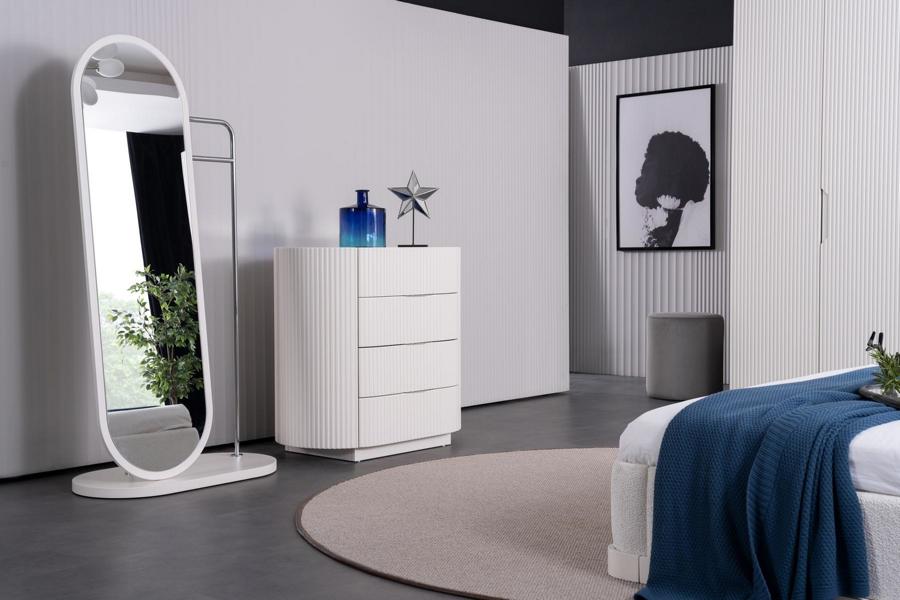 Kommode mit Spiegel Schubladenschrank Ganzkörperspiegel Schlafzimmer