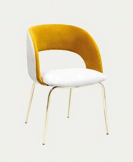 Esszimmerstuhl Weiß Gelb Edelstahl Praktisch Stabil Natürlich Gemütlich Elegant