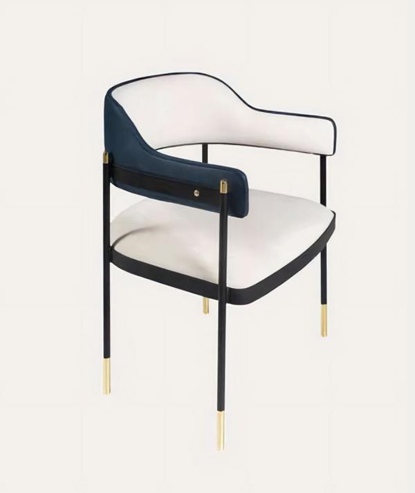 Esszimmerstuhl Blau Weiß Holz Stilvoll Modern Bequem Hochwertig Zeitlos Elegant